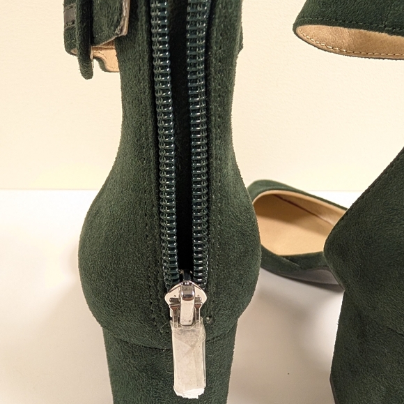 Life Stride Admire Forest Green Suede Ankle Strap Block Heel Pumps - Picture 6 of 16